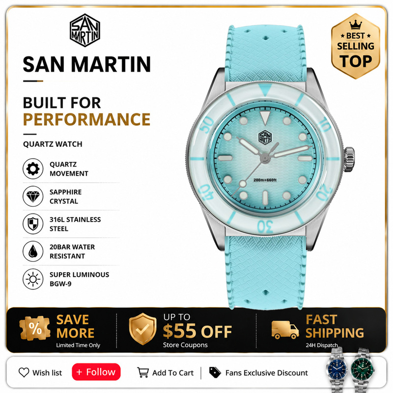 Guilloché Dial Watch - San Martin Nuovo Modello 32.5mm Orologio