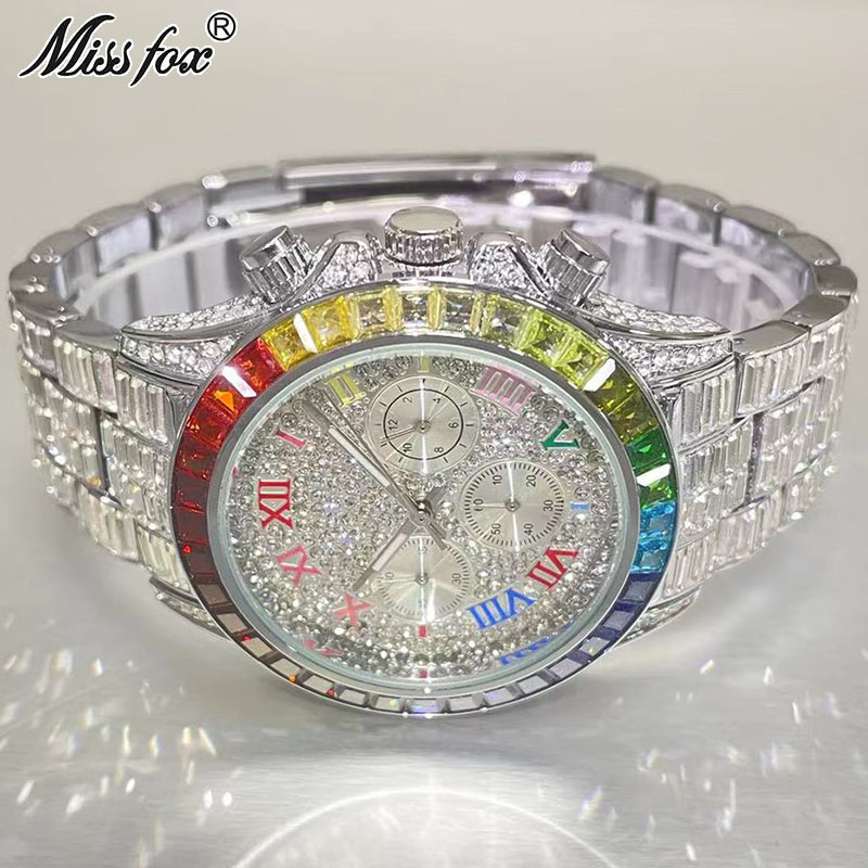 Luxury Watch Name - MISSFOX Luxury Iced Watch For Men