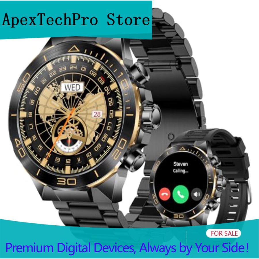Luxury Watch Makes - ApexTPSmart Watch per uomo, risposta/effettua chiamate,